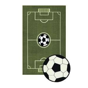 Soccer Field with Bonus Soccer Ball Shaped Rug, 411 x 7  