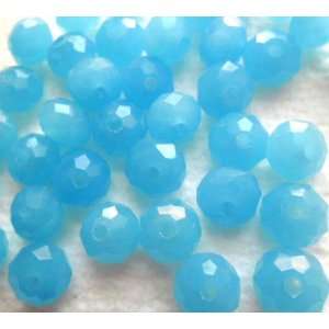 30pcs Handmade OPAL Blue Faceted Crystal Rondelle Beads 6mmX8mm ~Loose 