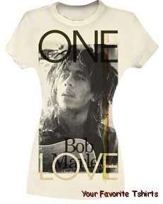 Licensed Bob Marley One Love Junior Tee Shirt S XL  