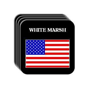 US Flag   White Marsh, Maryland (MD) Set of 4 Mini Mousepad Coasters
