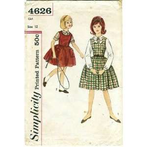  Sewing Pattern Girls Jumper & Blouse Size 12 Arts, Crafts & Sewing