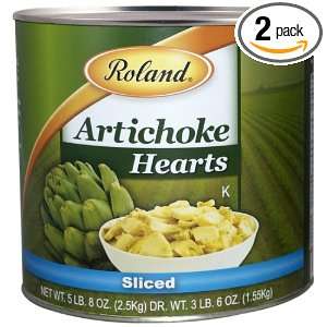 Roland Sliced Artichoke Hearts, 5.5 Pound Cans (Pack of 2)  