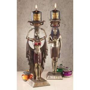  Egyptian Attendants to the Gods Sculptural Candleholders 