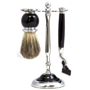   Shaving Shave 3 Pc Set with Mach 3 Razor, Pure Badger Brush & Stand