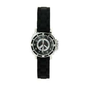  Black Peace Sign Mood Dial Jelly Watch Eves Addiction Jewelry