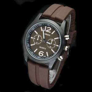 Brown Fashionable New Unisex Silicone WristWatch SYD  