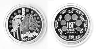 2001 SILVER FRENCH EUROPA PROOF COIN  