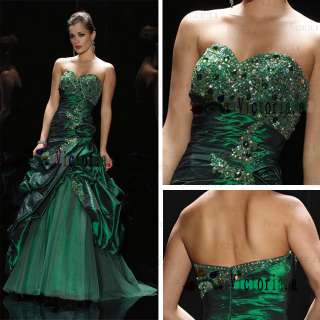 Green Sweetheart Applique Beading Prom Dresses/Ball gown Size 6 8 10 
