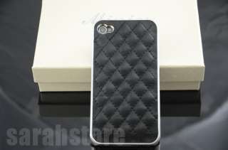 Black Luxury Elegant Design Leather Case Hard Back Cover Skin iPhone 4 