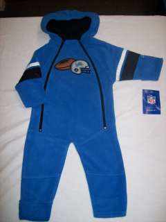 Detroit Lions Baby Hooded Fleece Coveralls sz 24 mos  