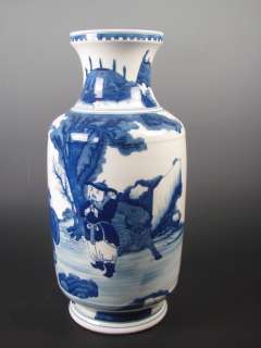 Chinese Rare Blue and white Porcelain Figure Vase  