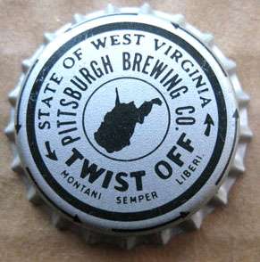 WEST VIRGINA TAX Blck Beer Crown Bottle Cap Pittsburgh  