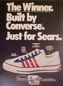 1974 Converse Winner High Tops Tennis Shoes  AD  