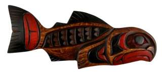 Northwest Coast First Nations Native Indian Art Kwakiutl Salmon Plaque 