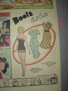 Boots Sunday Page with Uncut Paper Doll from 6/20/1948  