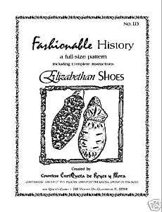 ELIZABETHAN SHOE PATTERN by Quetas Closet Renaissance  