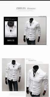 New Mens Fashion Luxury Casual Slim Fit Stylish Dress Shirts 5 Colors 