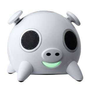 Amethyst Music Piggy Pig Digital Speaker White  