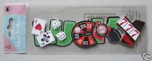 Vacation24 JOLEES 3D Sticker LUCKY GAMBLING Cards Dice  