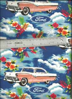 Vintage Ford Flannel Cotton Fabric ~ HTF / OOP  