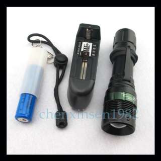 7W 500LM CREE LED Flashlight Torch Zoom ZOOMABLE +Charger+18650 