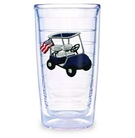 Tervis Tumbler Golf Cart Navy Blue with American Flag 16 oz ind  