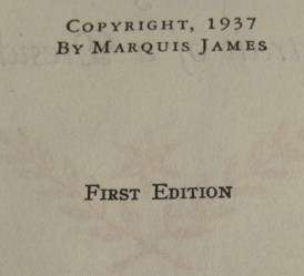 ANDREW JACKSON PRESIDENT~MARQUIS JAMES BOOK~1ST ED~1937  