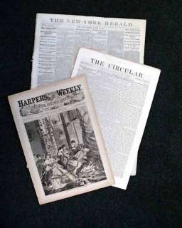 This is a unique three issue set of authentic Civil War newspapers 