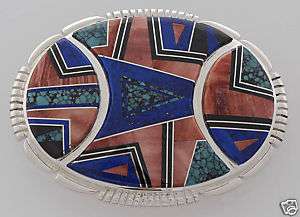 Calvin Begay Sterling with Multi Stone Inlay Buckle  