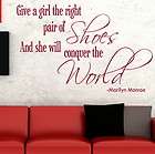  SHOES CONQUER THE WORLD wall art sticker quote transfer graphic DAQ19