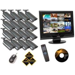   TB Hard Drive Surveillance System with 16 Cameras and 19 in. Monitor