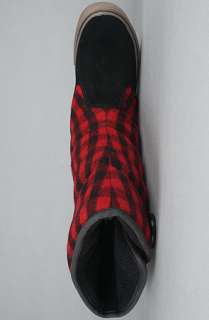 Vans Footwear The Phoebe CL Rain Boot in Black and Red Plaid 