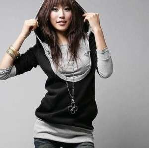 New Style Womens Casual Trendy Tops Hooded T shirts  