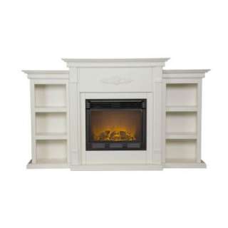   Ivory Electric Fireplace w/ Bookcases FA8544BE 