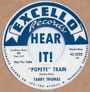   Rockabilly TABBY THOMAS Popeye Train/Got THe Whole World EXCELLO