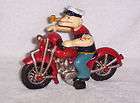 CAST IRON POPEYE & HIS MOTORCYCLE JD,VL,WLA HARLEY  INDIAN
