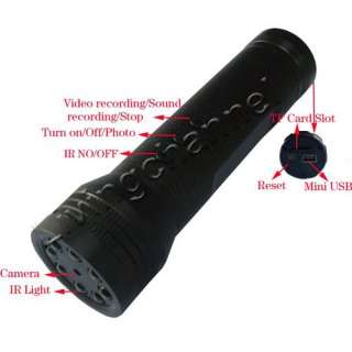 IR Infrared LED Flashlight Torch Spy Hidden Camera DVR  