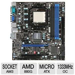 MSI 880GM E41 AMD 880G Motherboard   Micro ATX, Socket AM3, AMD 880G 