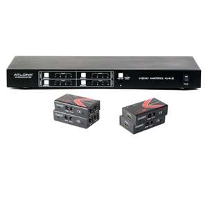 Atlona AT PROHD44M SR 4x4 HDMI Matrix Switch   4x Cat5 Receivers 