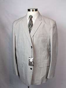 STRUCTURE Cotton Suit 48L Light Gray Pinstriped **Lightweight** NEW 