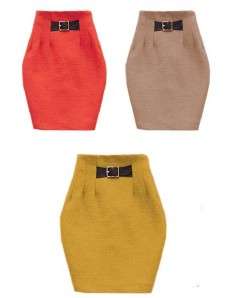 New Fashion Woolen Blend Zip Back Wrap Mini Skirt Sz M  