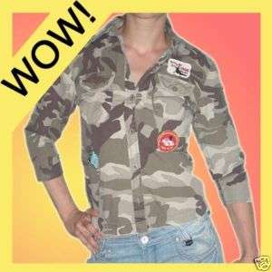 Army Jacke CamouFlage*UseD*RacinG Hemd Bluse 34 #0395  