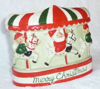 Vintage RELPO Christmas Santa Claus Planter Vase 1950s Holiday Xmas 