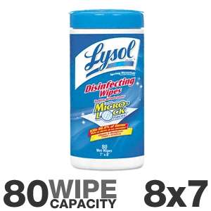 Lysol 77925 Sanitizing Wet Wipes   7x8 Cloth, 80 Wipes, Spring 