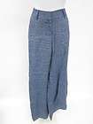 FASHIONISTA Blue Linen Extra Wide Leg Pants Slacks Trousers Sz 2