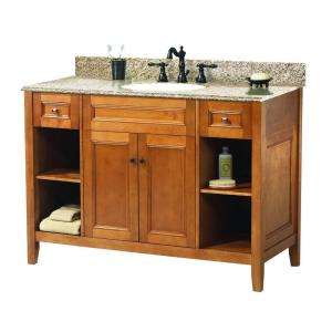 Foremost Exhibit 49 in. W x 22 in. D Vanity in Rich Cinnamon with 