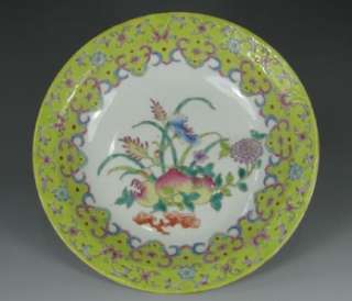 CHINESE OLD PORCELAIN PLATE WITH FLOWER DESIGN  