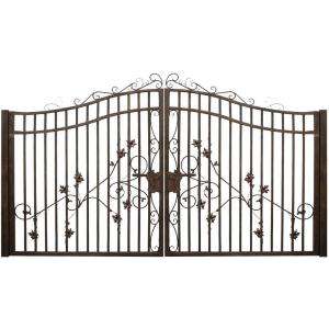 Trento 12 Ft. X 7 Ft. Bronze Double Driveway Gate TRDG 24 at The Home 