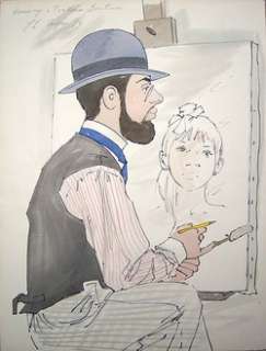   NOYER Signed 1979 Original Watercolor   Toulouse Lautrec  