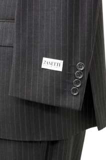 Zanetti Mens Italian Suit Charcoal With Stripes Z16 NEW  